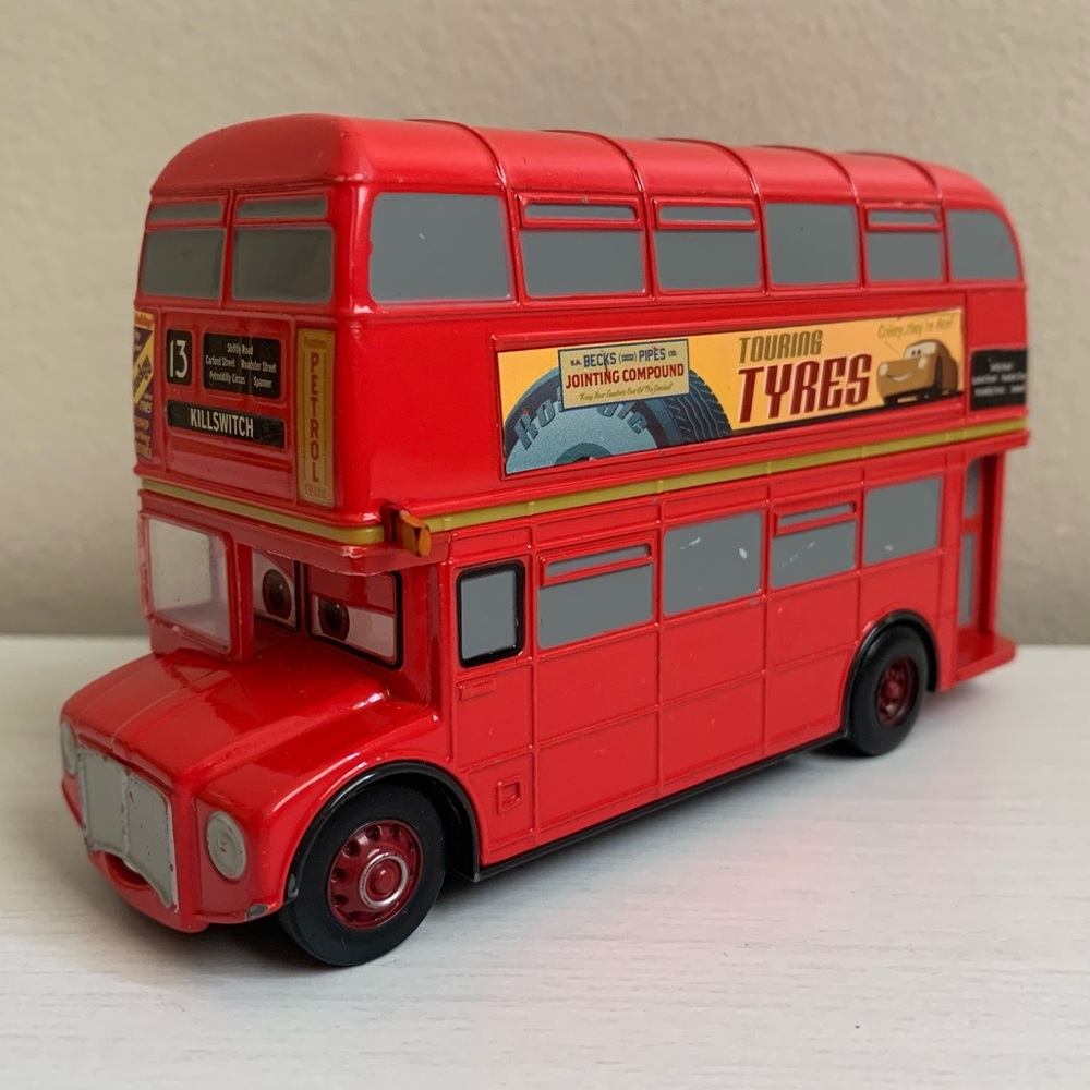 Disney Store Pixar Cars Sir Topper Deckington III London Double Decker Diecast